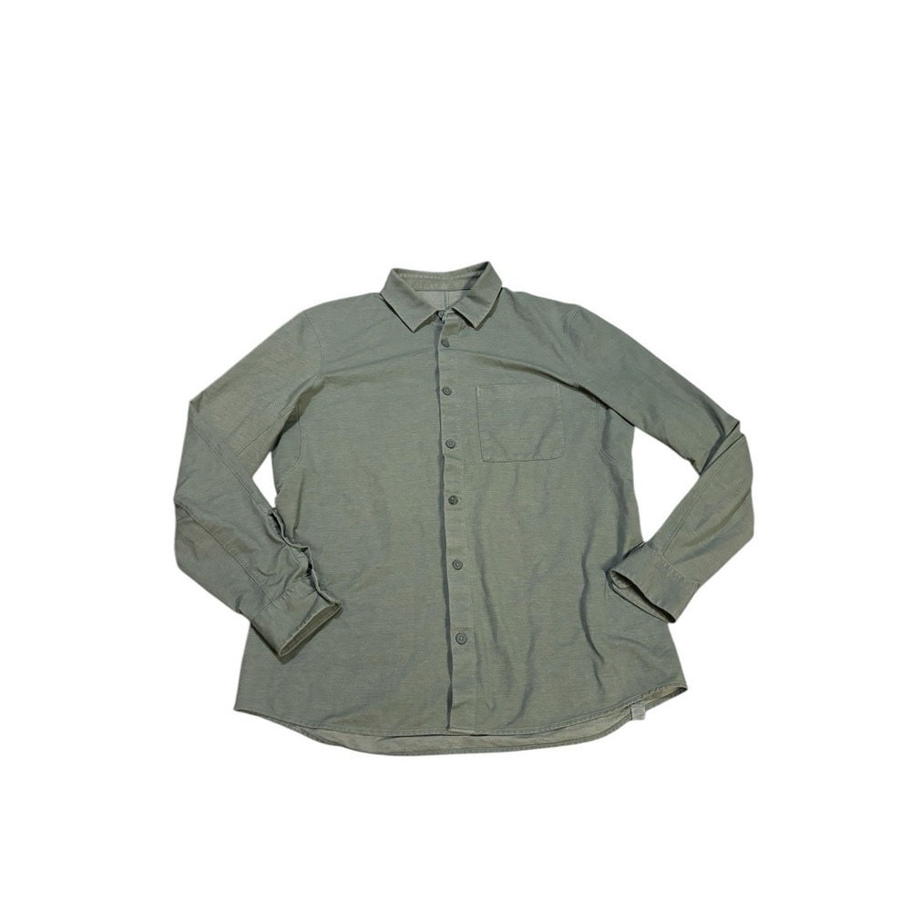 Lululemon Commission Long Sleeve Button Down Oxford‎ Shirt Green Mens Small
